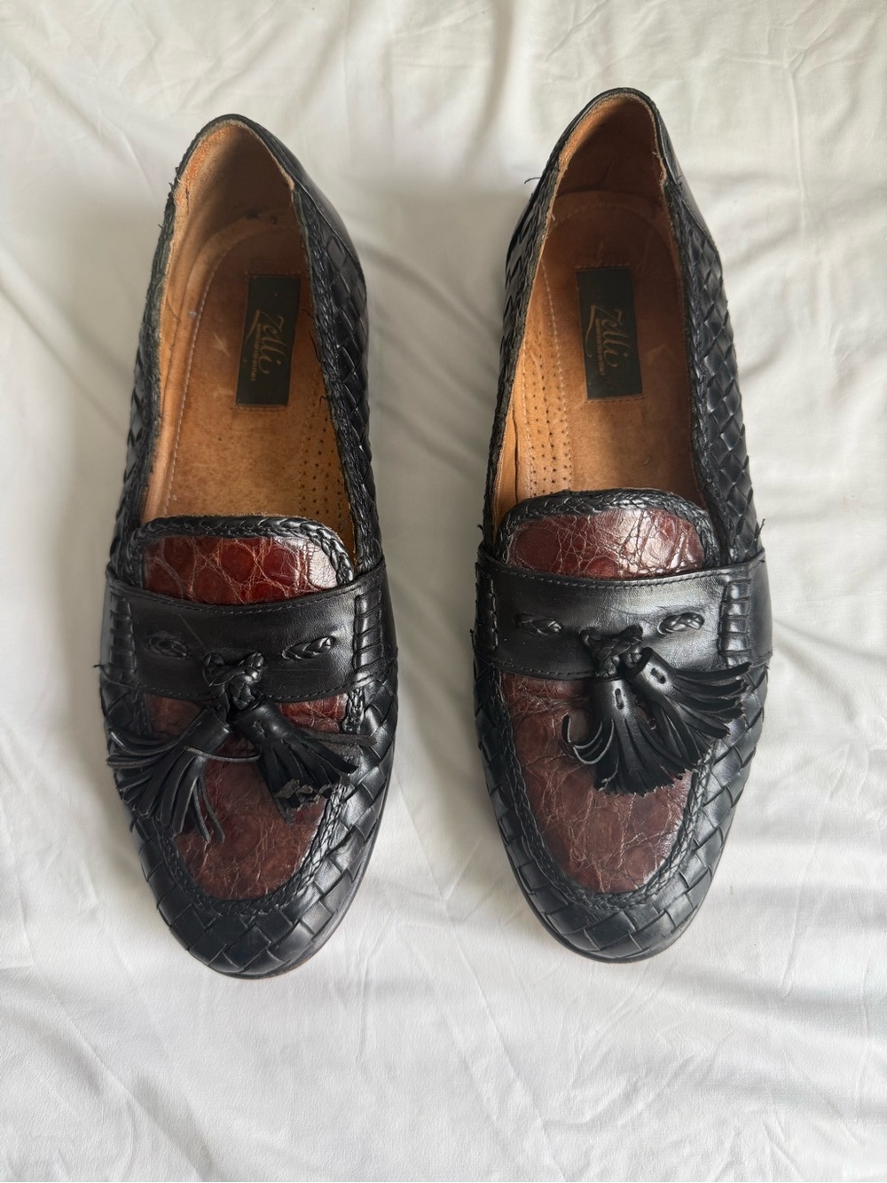 Men's Two-Tone Black & Brown Tassel Loafers